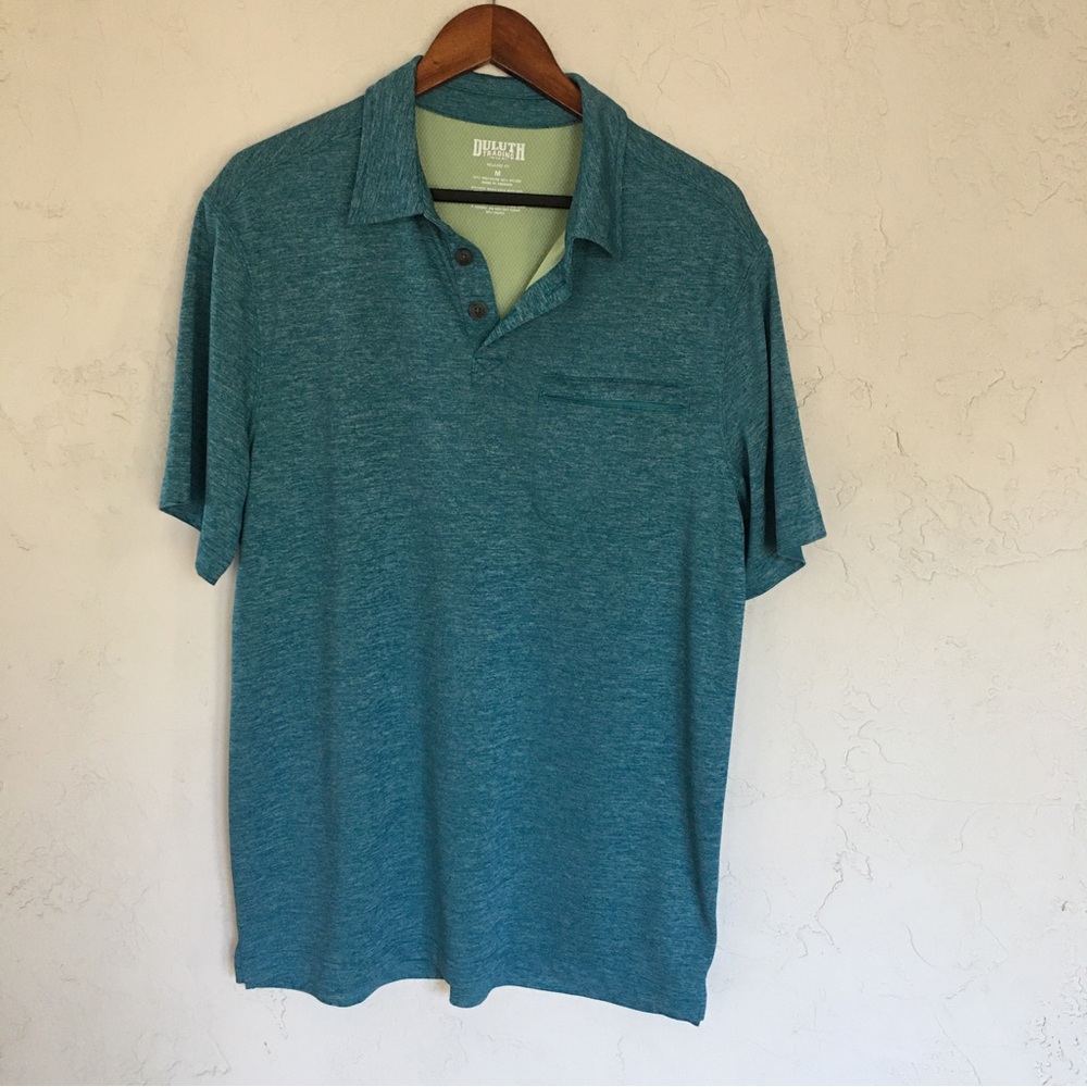 Duluth Trading Co Relaxed Fit Short Sleeve Blue Polo Shirt Men’s Medium